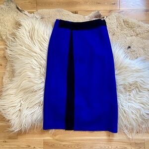 Victoria Beckham Blue Cobalt Wool Skirt